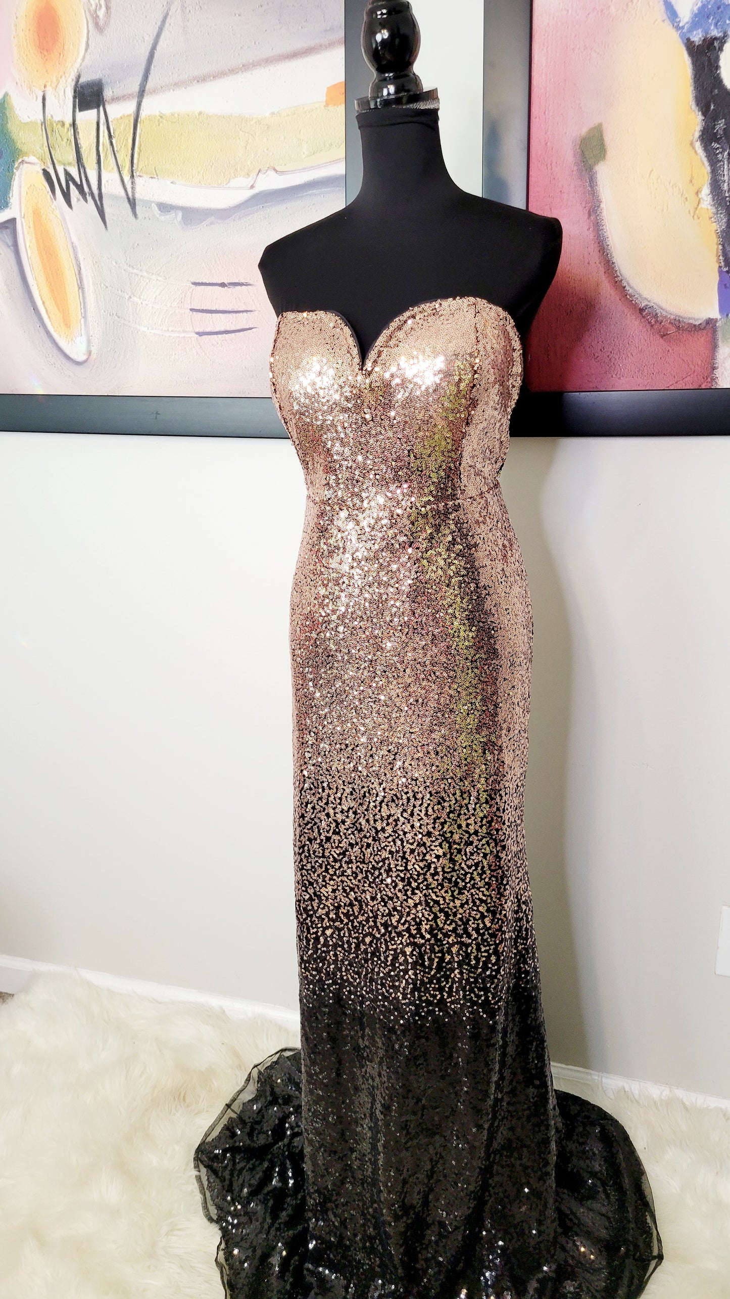 SUZE 2xl SHEIN SEQUIN GOWN NET