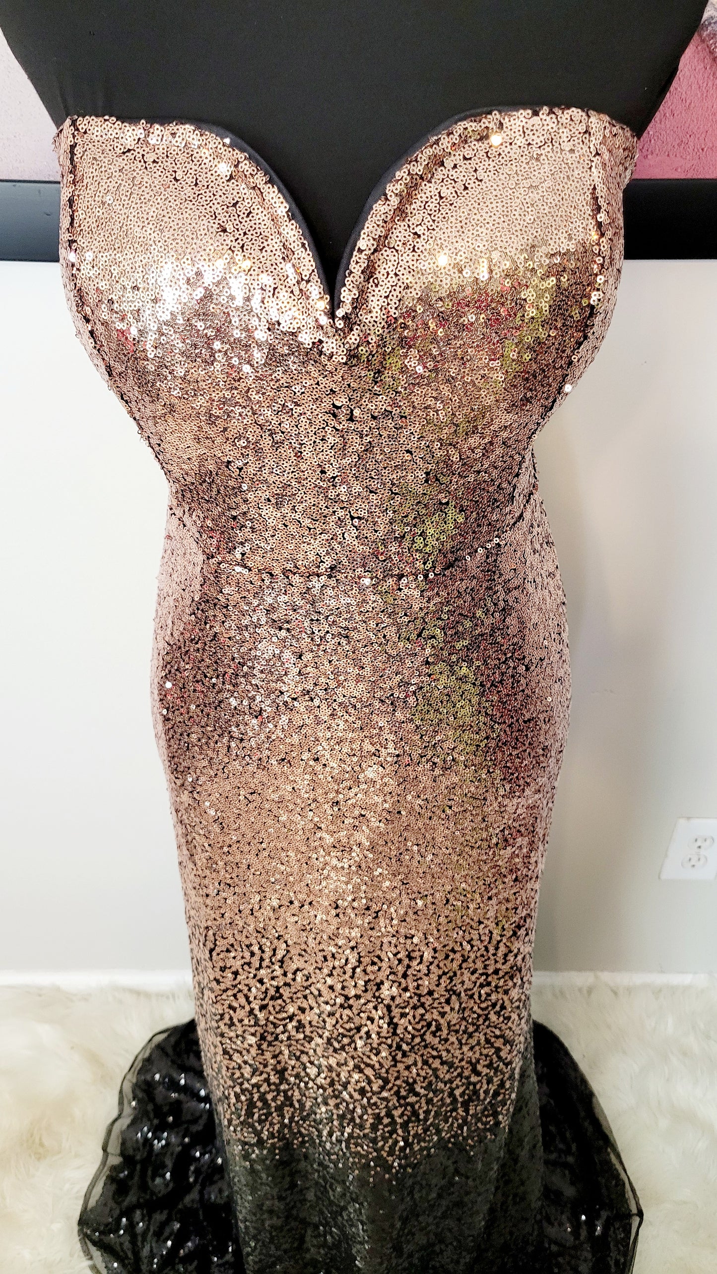 SUZE 2xl SHEIN SEQUIN GOWN NET