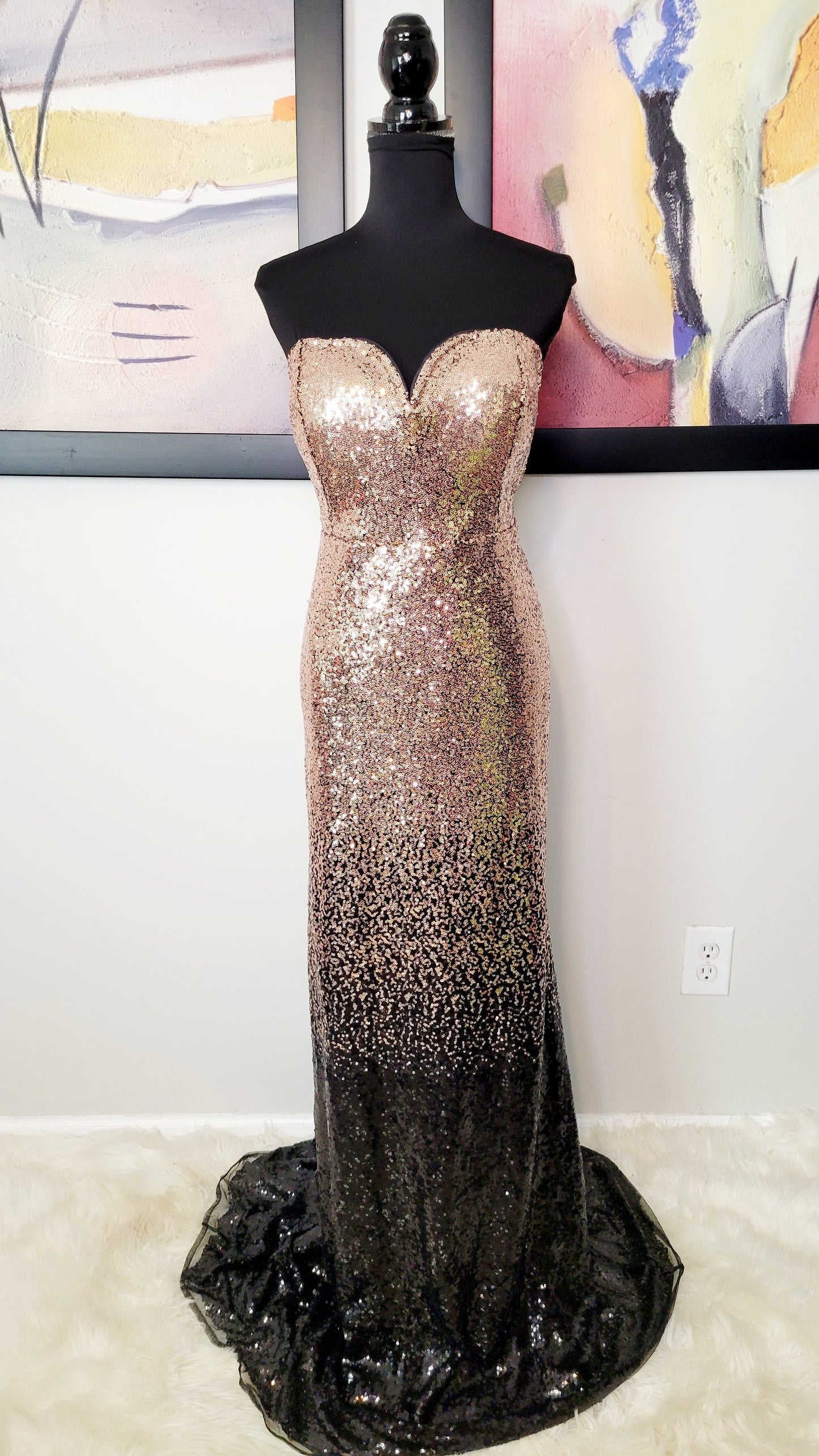 SUZE 2xl SHEIN SEQUIN GOWN NET